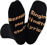 JTOUK Hamilton Gift Musical Gift Warning May Start Singing Hamilton Lyrics Socks Funny Gift for Hamilton Fans, Letras de Hamilton de la UE
