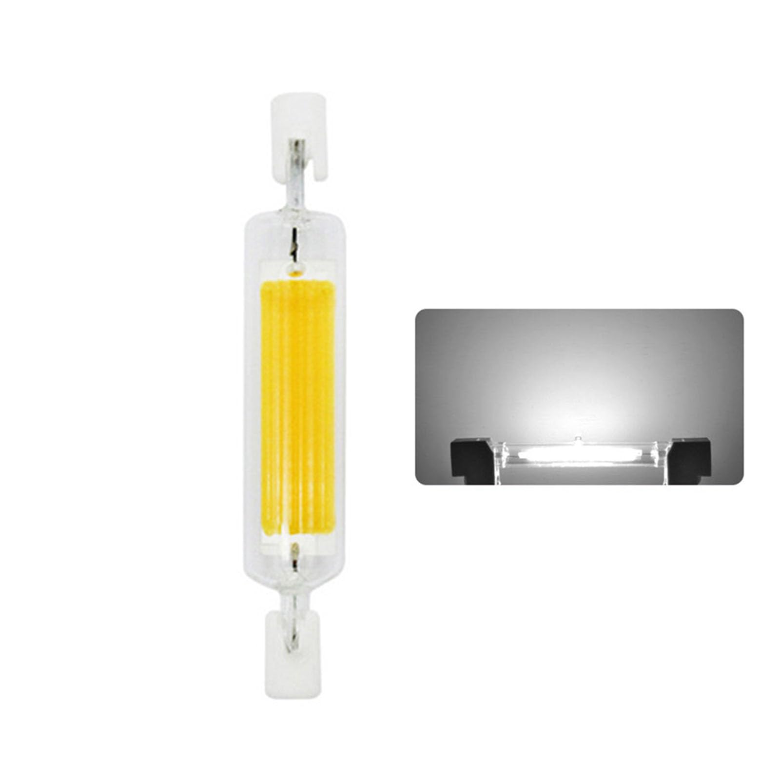 Lerpwige 2Pcs Highlight R7S LED Lamp Glass COBs Double-Ended Horizontal Plug 78mm 118mm For Landscape Light Home School Cobs Filament Lamp