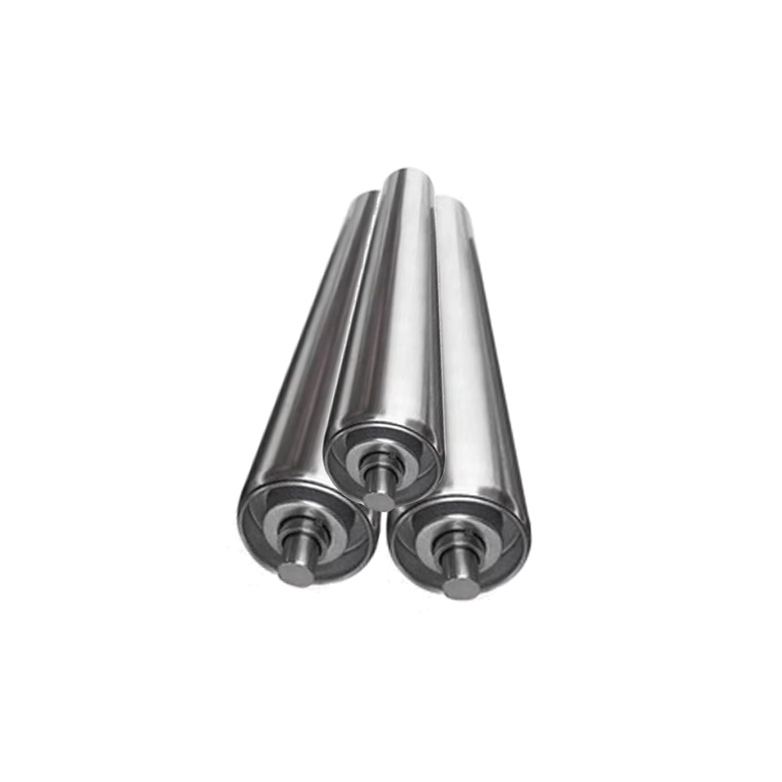 Set di 3 rotoli trasportatori in acciaio inox, 38 mm, per uso industriale, larghezza 350 mm, per fabbriche e centri di trasporto, materiale resistente per prestazioni ottimali