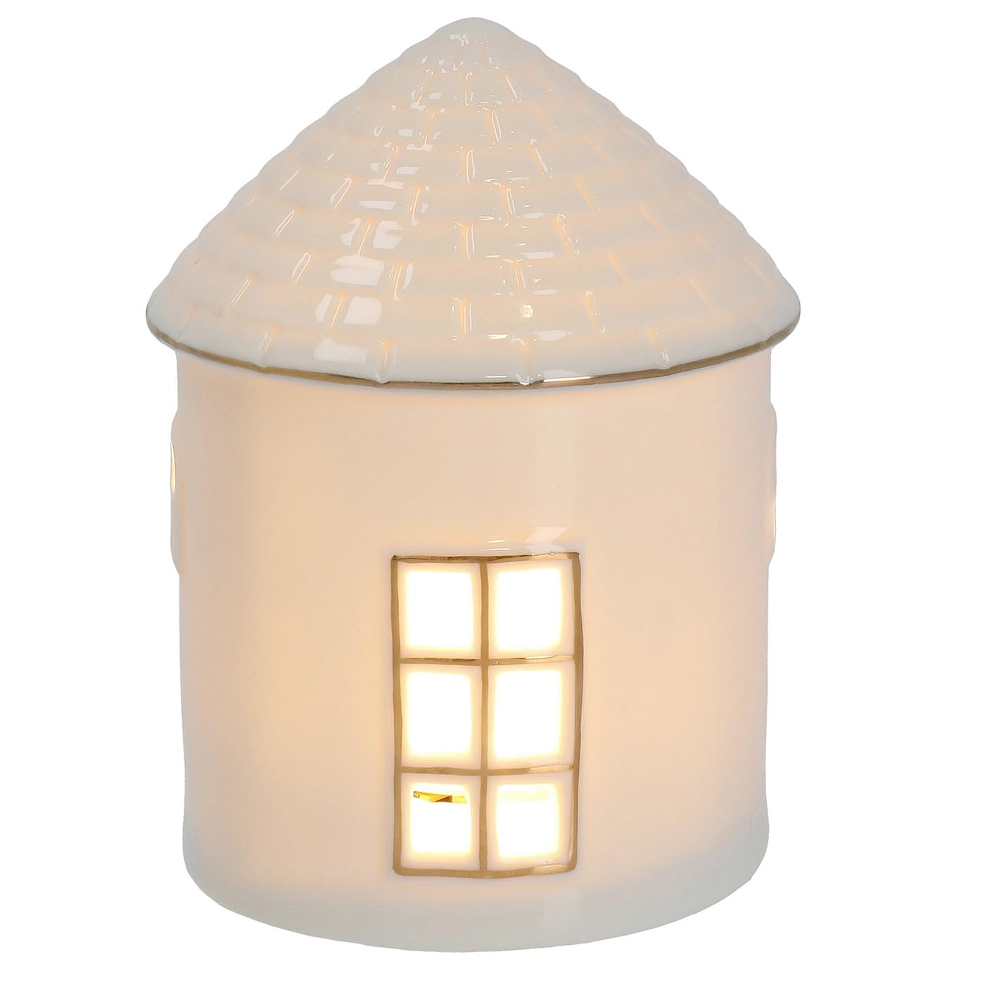 Shudehill Giftware Cosy Lane LED Light Up Warm White Cosy Round House Home Decoration - Small or Medium Sizes (Medium)