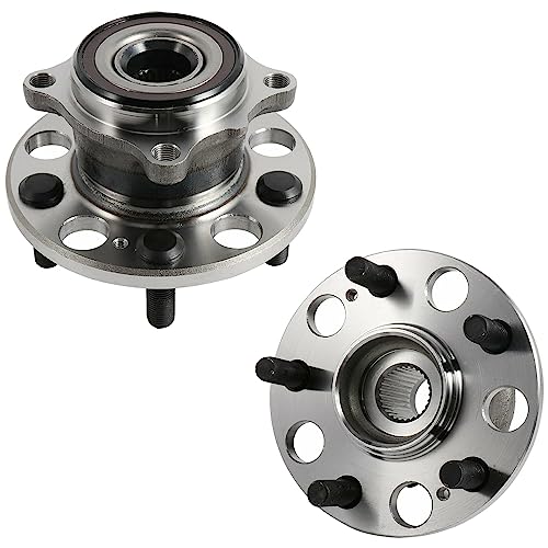 Image of Detroit Axle - Pair Rear Wheel Bearing Hubs Assembly for Acura TL 2009-2013 [AWD], RL 2005 2006 2007 2008 2009 2010 2011 2012, 5-Lug w /ABS