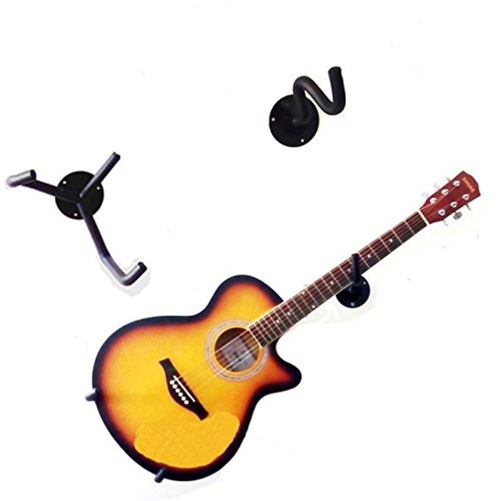 One Set Guitar Ukulele Hangers Wall Mount Hooks Stand Holder Split Type