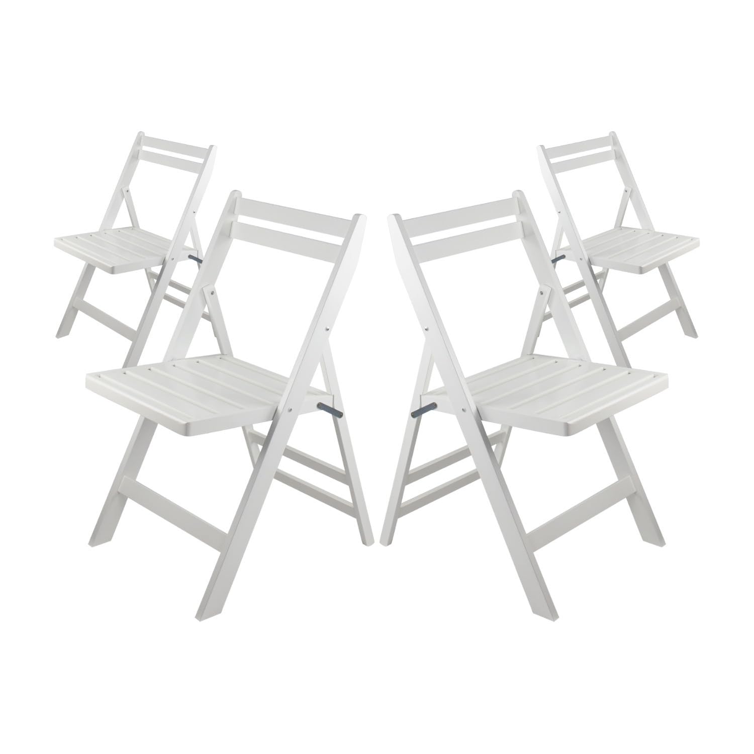 Orion91-Silla de Comedor Plegable (Pack 4),Madera de Bambú,Salón,Cocina,Portátil,Estilo Moderno,Dimensiones 42.5x47.5x79cm (LargoxAnchoxAlto),Carga Máx. 90kg,Variedad Colores,Blanco Roto