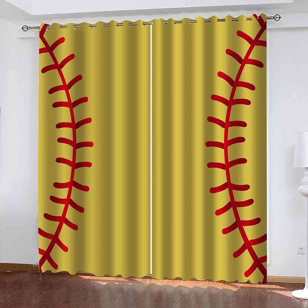 Rideaux de salon et chambre d'enfant au style baseball dynamique