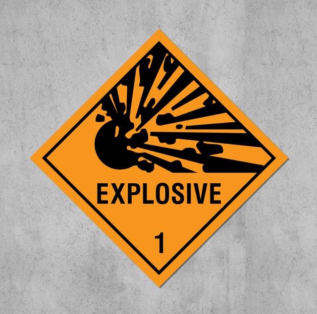 Dangerous Substance Labels Explosive 1 Safety Sign - Self Adhesive ...