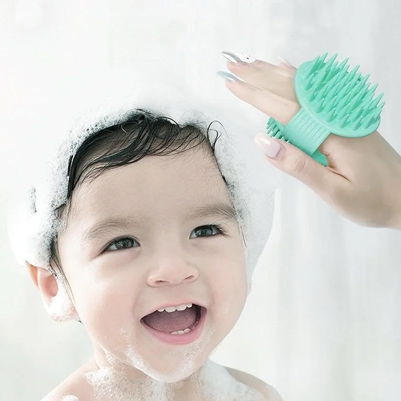 Image of Silicone Body Scrubber & Bath Brush for Deep Cleaning and Exfoliation | Soft Bristles, Non-Slip Grip, Hygienic & Reusable Body Exfoliator for Men & Women (Shampoo brush)