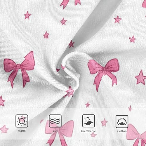 Wusikd Pink Bows Stars Cute Girls' Underwear Cotton Girls Briefs Soft Toddler Underwear 2T3