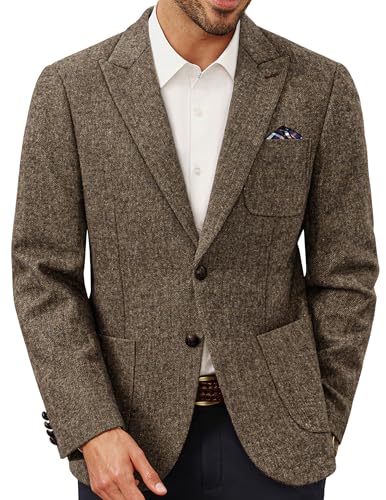 PJ PAUL JONES Modern Sako Für Herren Freizeit Regular Fit British Tweed Blazer Jackett für...