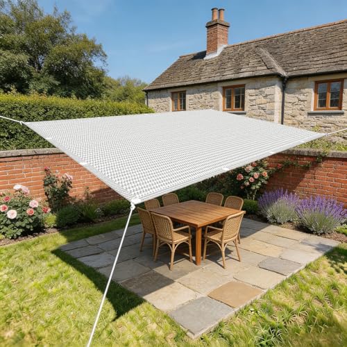 Filet d'ombrage 520 x 750 cm avec oeillets bâche ombrage blanc