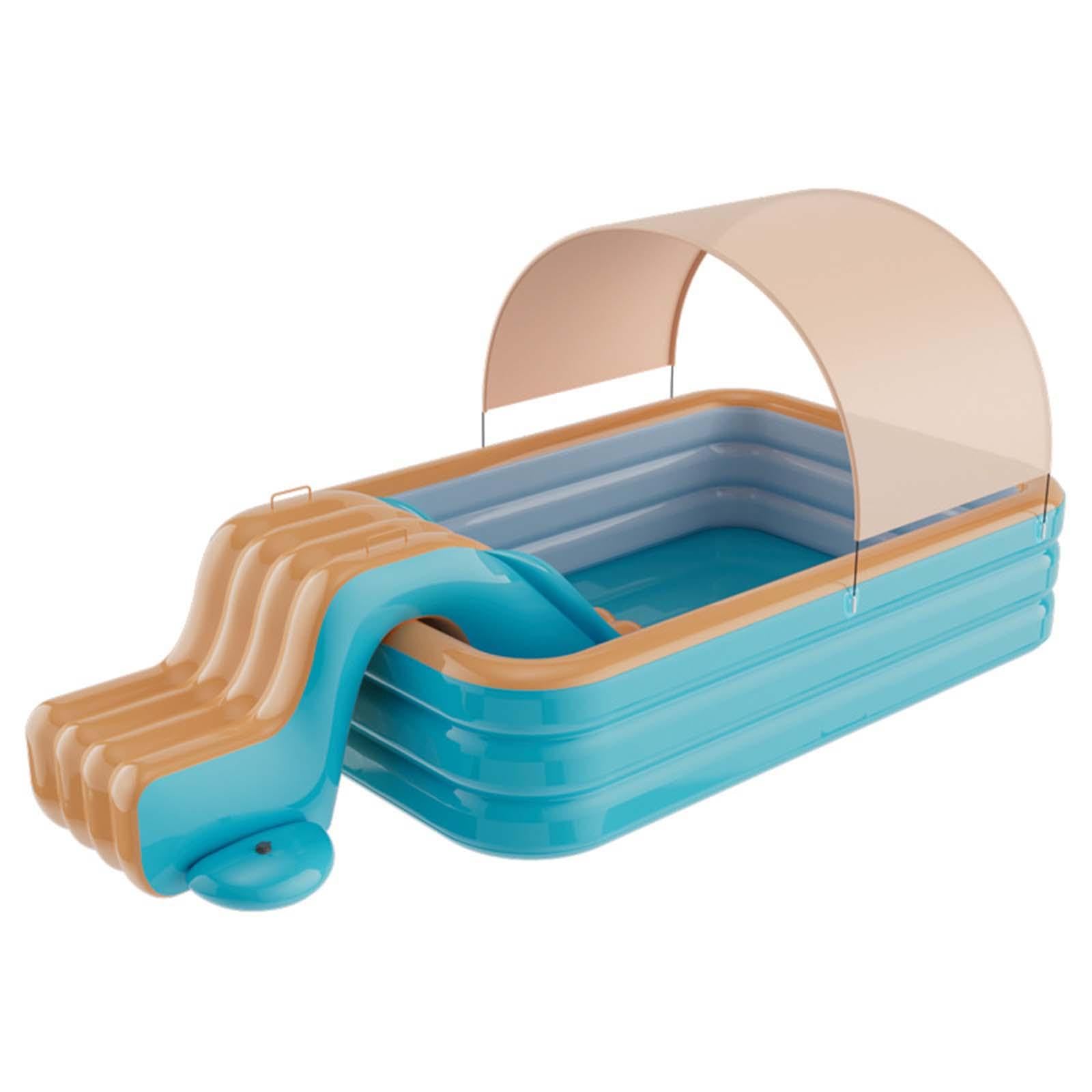 Tobogán Inflable portátil de PVC, Ideal para Juegos en el Patio y, Verde Y Naranja