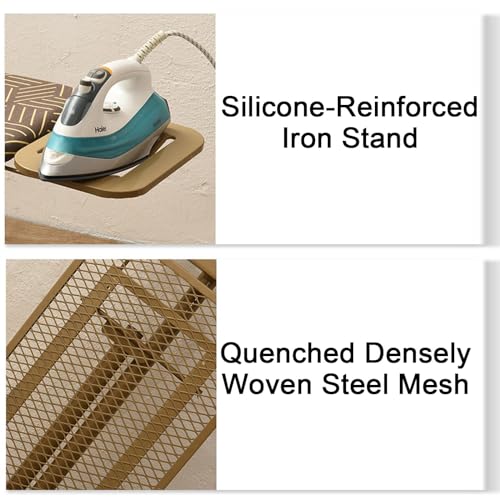 Foldable Ironing Board, Extra Sturdy Compact Ironing Board Full Size with Steel Legs and Adjustable Height, Easy Storage (Color : Brown, Size : S) - Image 5