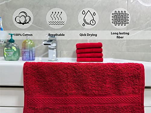 DARWEN STAR 100% 12 Pack Cotton Face Cloths 30x30 cm, Soft Absorbent Wash Cloths for Face Cleaning Baby Care & Makeup Removal - Image 4