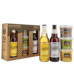 Mr Tubs Premium Pork Crackling & Beer Gift Set – 3 x Crackling Flavour Tubs & 2 x 500ml Beer – Pork Scratchings Meat…