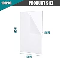 Vista 2 de Pangda 100 piezas de láminas cuadradas de acrílico fundido transparente de 4'' x 4'', hojas de plástico cuadradas, paneles transparentes con papel