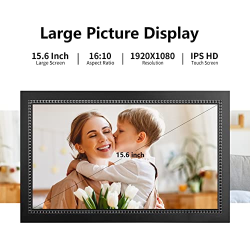 Anna Bella 15.6 Inch Digital Photo Frame Wall Mountable Large Digital Picture Frame Full HD Touchscreen Smart Cloud Photo Frame with 32GB Storage, Easy Setup to Share Photos or Videos via AiMOR APP - Image 6
