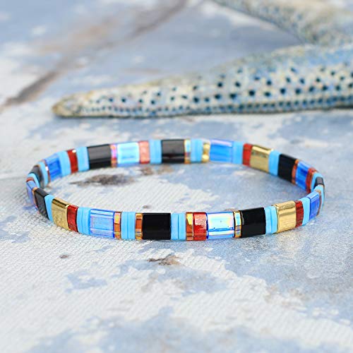 Image of KELITCH Women Tila Beads Stretch Bracelets Handmade Women Charm Strand Beaded Bracelets Summer Jewelry