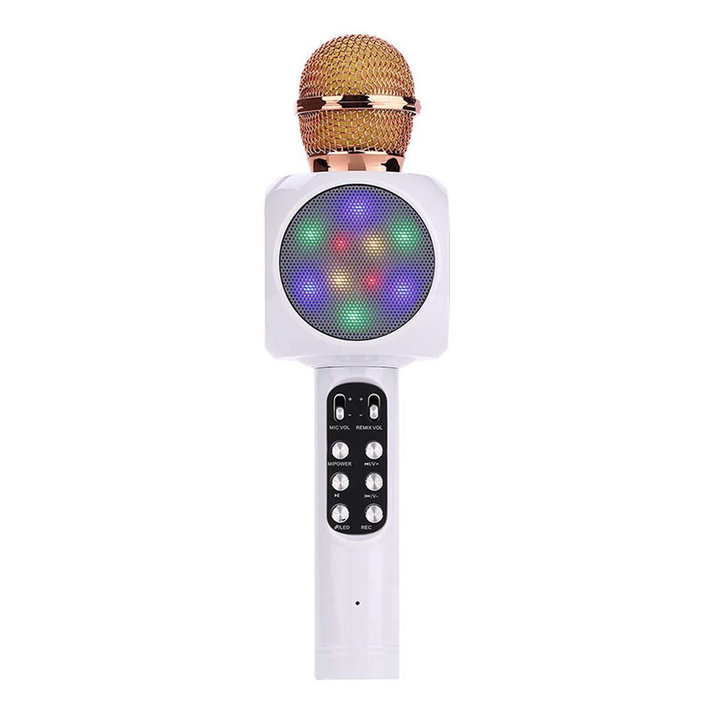 Microphone pour enfants blanc avec haut-parleur intégré nomade