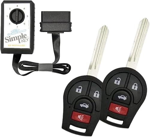 Paquete de programador de teclas simples con dos teclas de 4 botones - Diseñado para vehículos Nissan clave de programa tú mismo (tecla de 4