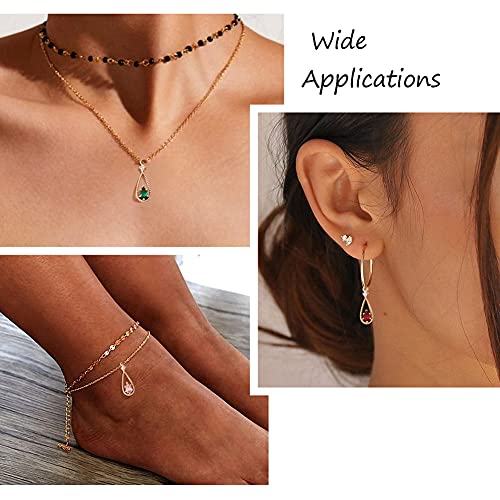 Beadthoven 24Pcs Light Gold Plated Teardrop Brass Cubic Zirconia Charm Pendants Multicolor Cz Stone Crystal Drop Glass Dangle Beads For Diy Earrings Necklace Bracelet Anklet Jewelry Making Accessory #TOP4