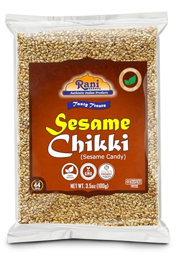 Rani Sesame Chikki (Brittle Candy) 3.5oz (100g) ~ All Natural | Vegan | No colors | Gluten Friendly | Kosher | Indian Origin