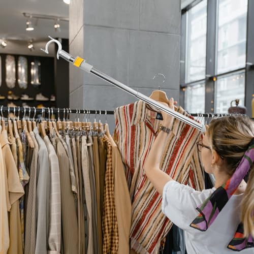 KOMBIUDA Verstellbare Kleiderstange Aus Edelstahl Teleskopierbarer Kleiderhaken Leicht Und Tragbar Für Verschiedene Raumgrößen Zum Trocknen Von Kleidung