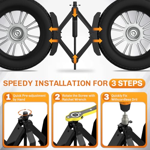 WELLUCK Camper Wheel Chock Stabilizer 2 Sets for RV Travel Trailer Heavy Duty X-Shaped RV Chocks Anti-Move Tire Wheel Chock, Fits 3.5" to 12" Wheel Gaps