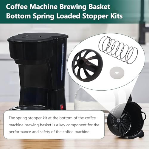 Image of Coffee Machine Brewing Basket Bottom Spring Loaded Stopper Kits for Coffee Makers Brew Basket, Replacement for Mr. Coffee Hamilton Coffee Machine Accessory 990117900 990237500(2 PC)