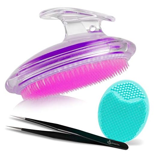 Exfoliating Brush for Razor Bumps and Ingrown Hair Treatment, Precision Tweezers, Silicone Face Scrubbers Set - Perfect for Dry Brushing, Body Brush by Dylonic