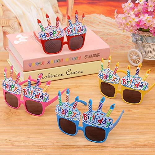 Ebtoys Happy Birthday Candle Sunglasses Novelty Sunglasses For Birthday Gift Party Supplies,4 Pack #TOP3