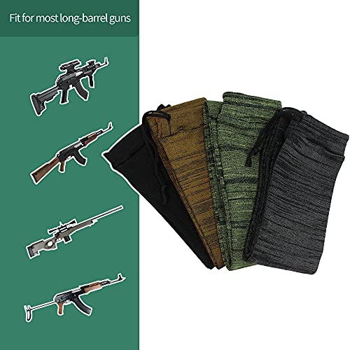 4Pcs Silicone Treated Gun Socks, 48 × 4.3 In Knit Gun Socks, Flexible Design Hunting And Shooting Holder Socks For Rifles, Scopes, Pistol Grips & Tactical Accessories #TOP5