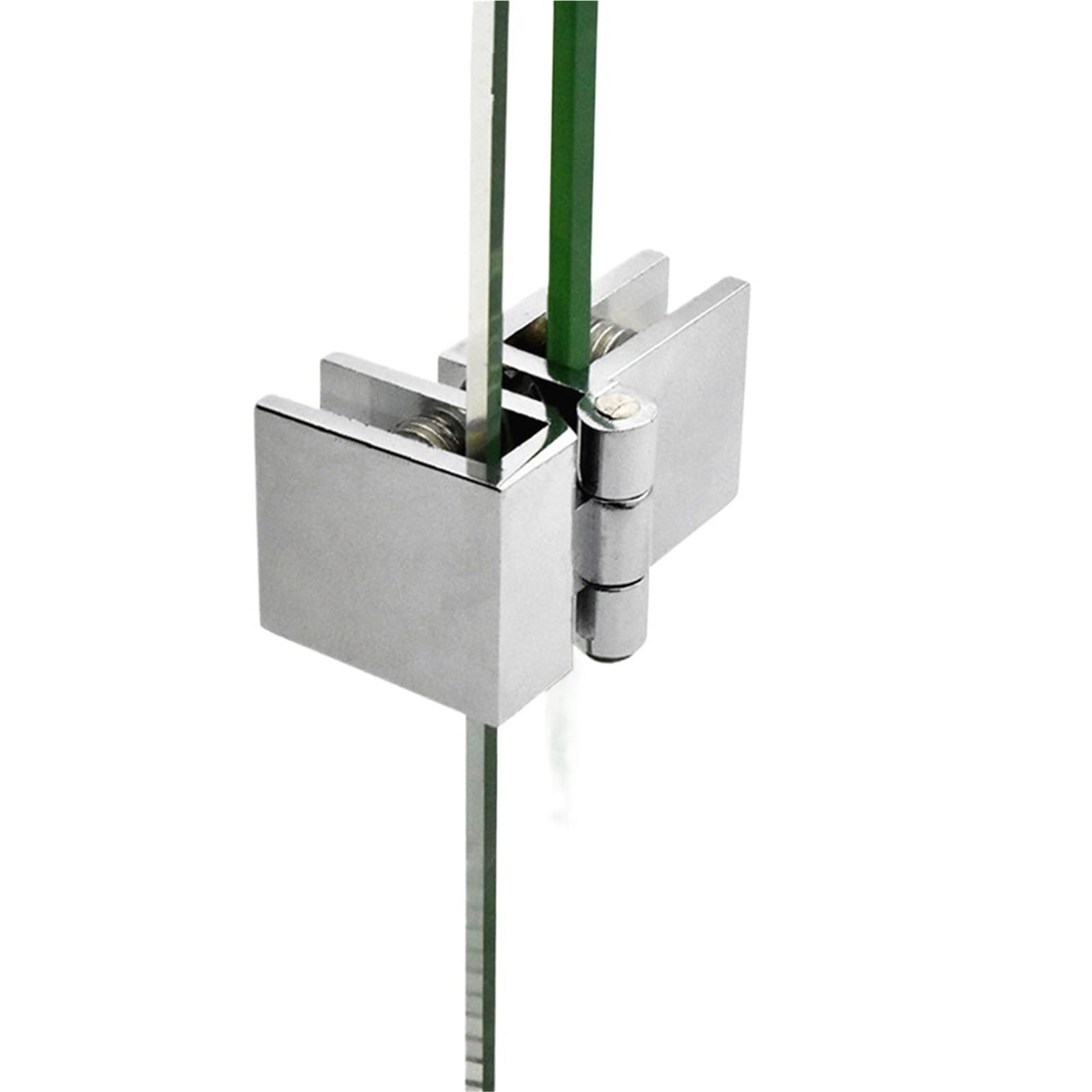 2 Pcs 90 180 Degree Bilateral Clip Home Easy Install Glass Clamp Zinc Practical Cabinet Door Hinge Bathroom Furniture Cupboard for Glass Door(90 Degrees)