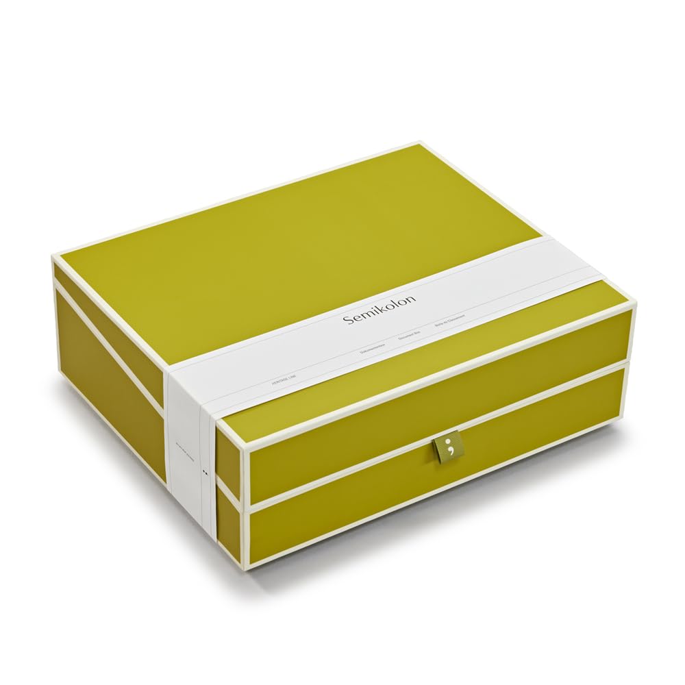 Semikolon 370088 document box - storage box for documents A4, 31.5 x 26 x 10 cm - matcha light green