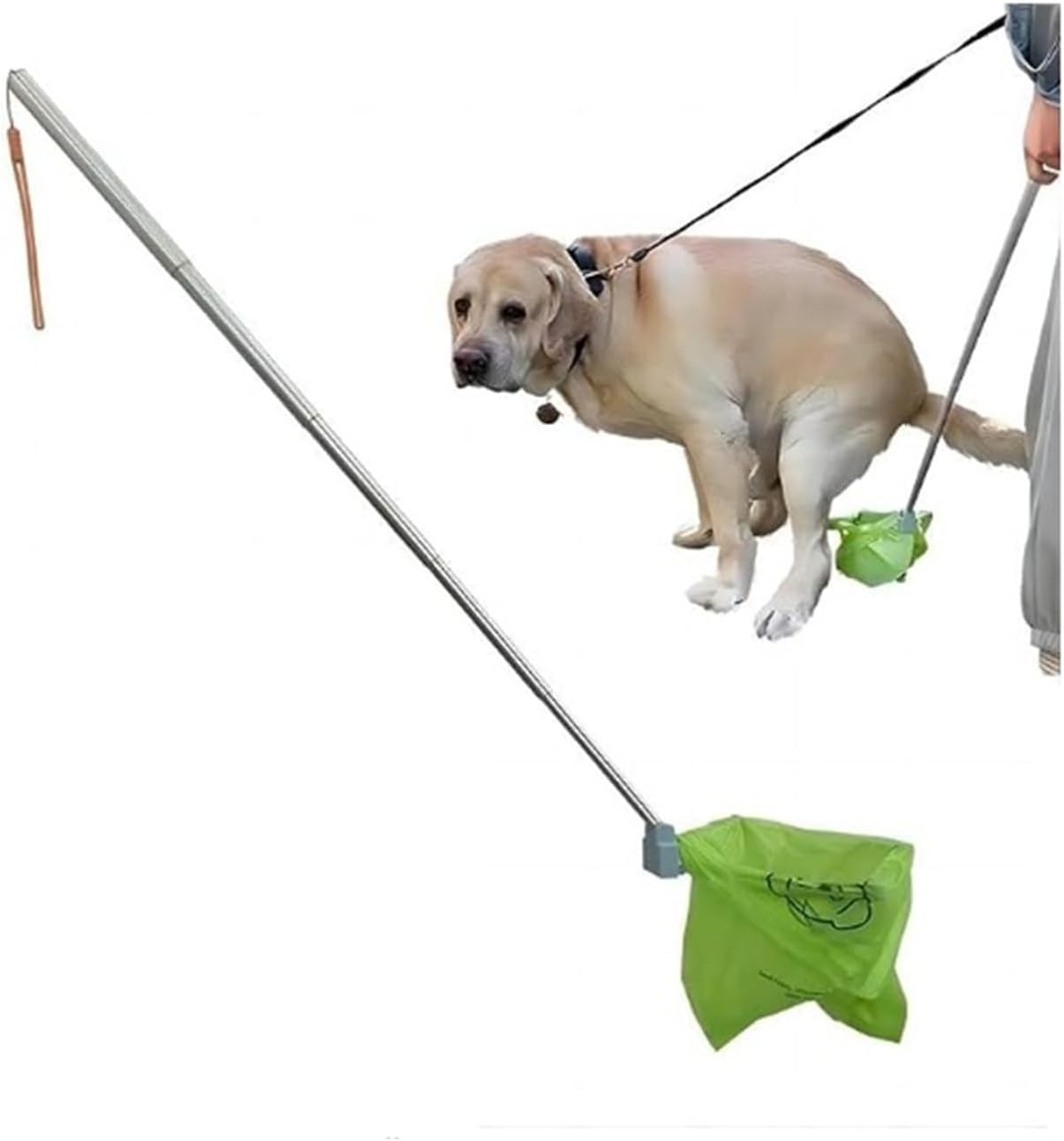 Dog Pooper Scooper Catcher, Long Handle Telescopic Pooper Scooper for Small Medium Large Dogs, Self-Adhesive Design, Durable Dog Poop Picker, Picks up Softer Stools for Easy, Mess-Free Catching-Xian