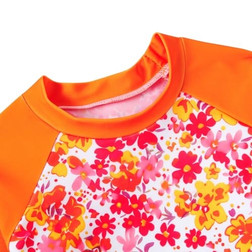 Image of Funnycokid Girls Swimsuit 3 Pieces Long Sleeve Rash Guard Set Tankini Bathing Suits Summer Kids Swimwear 3-10 Years
