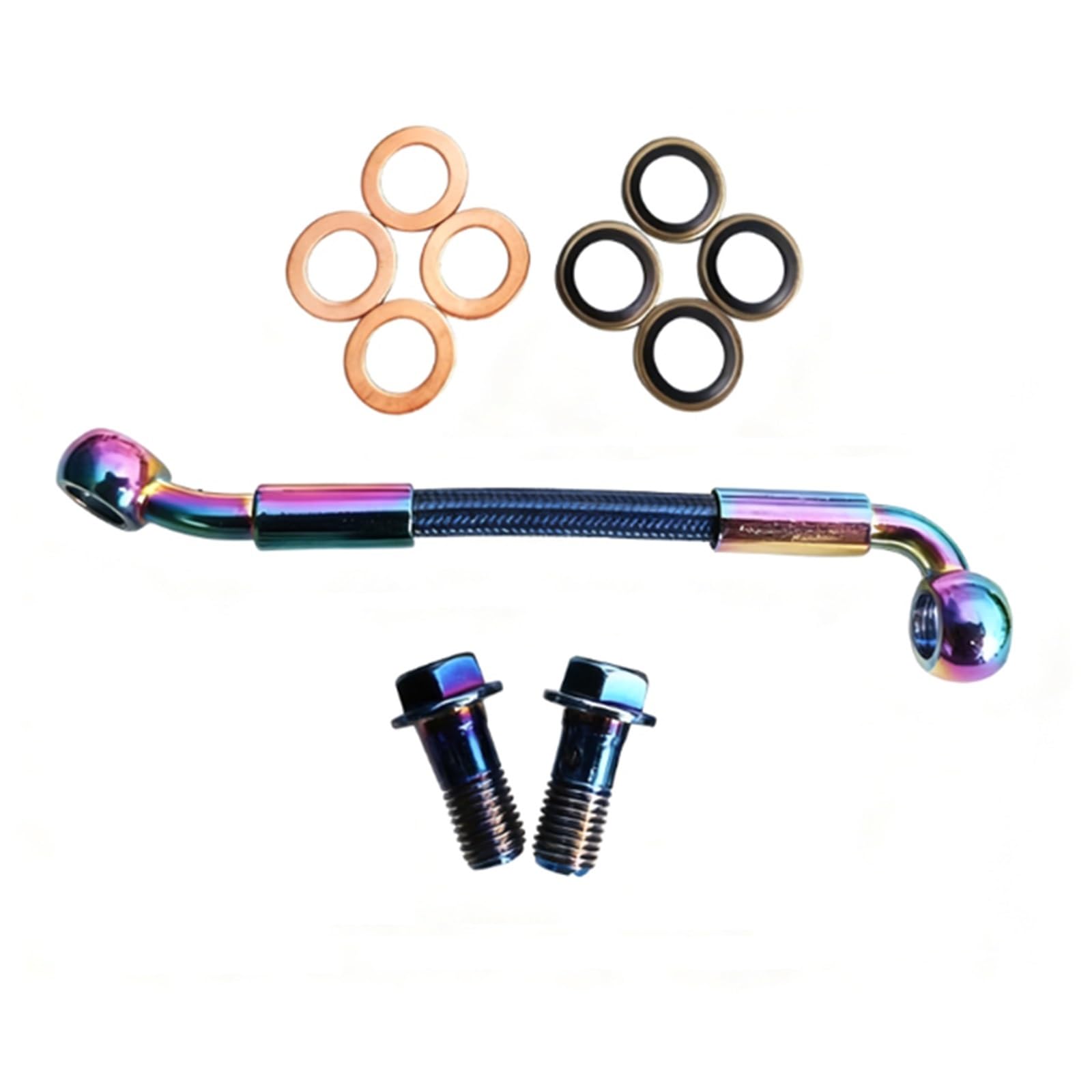 Shqxd One Color Hydraulic Brake Hose 28°-90° Universal Motorcycle 30Cm-500Cm Brake Hose Stainless Steel Braided Oil Pipe Accessories(100Cm)