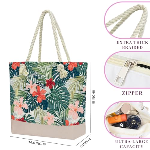 SENJIAN Beach Towel Sand Free Quick Dry Lightweight Travel Tropical Palm Leaf Beach Towel And Tote Bag Set Ladies Beachs Essentials, Suitable for Swimming Pools, Cruise Vacations, Travel, Camping2