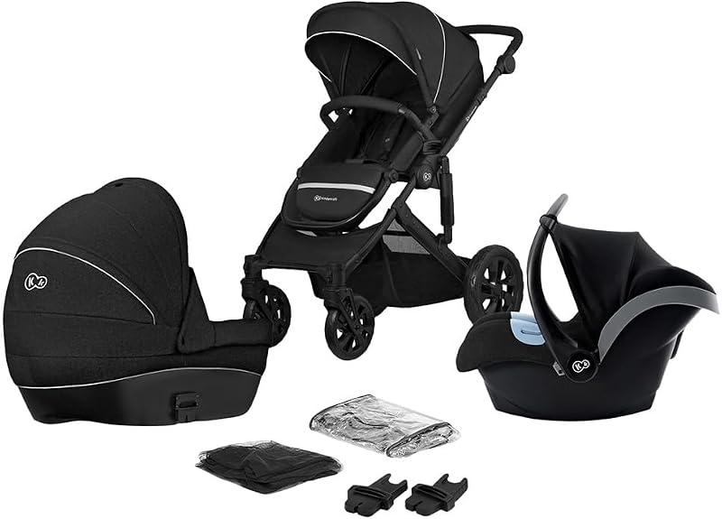 Kinderkraft Prime Lite 3 az 1-ben Fekete Babakocsi Újszülötttől