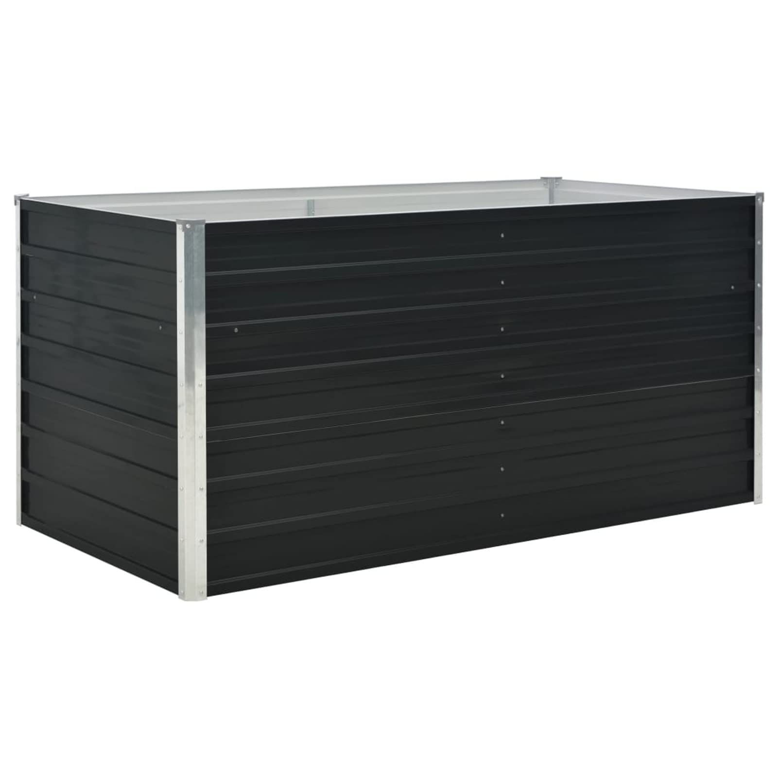Bancal alto de metal de 160 x 80 x 77 cm, gran bancal alto de metal para jardín, protección contra caracoles, bancal elevado, bancal de jardín, plantas de jardín, hierbas, exteriores, antracita