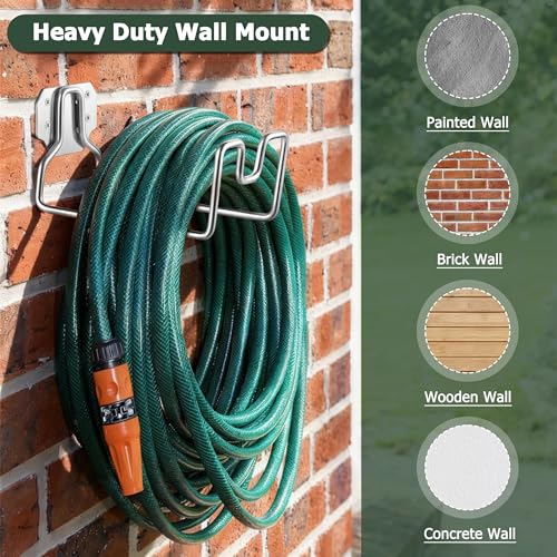 Image of HaSteeL 18 /0 Stainless Steel Wall Mount Garden Hose Holder for Outside, 1PC