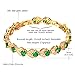 U7 Green Tennis Bracelet 18K Gold Plated Link Chain Emerald Cubic Zirconia Stone Crystal Bracelets for Women
