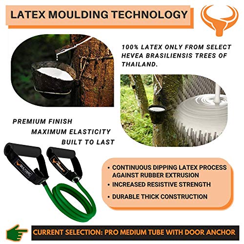 Image of BULMARC Resistance Tube /Bands for Exercises Set with Foam Handle, Featuring eBOOK with 45+ Exercises for Full Body Workout /Toning Tube for Exercise Door Anchor Optional