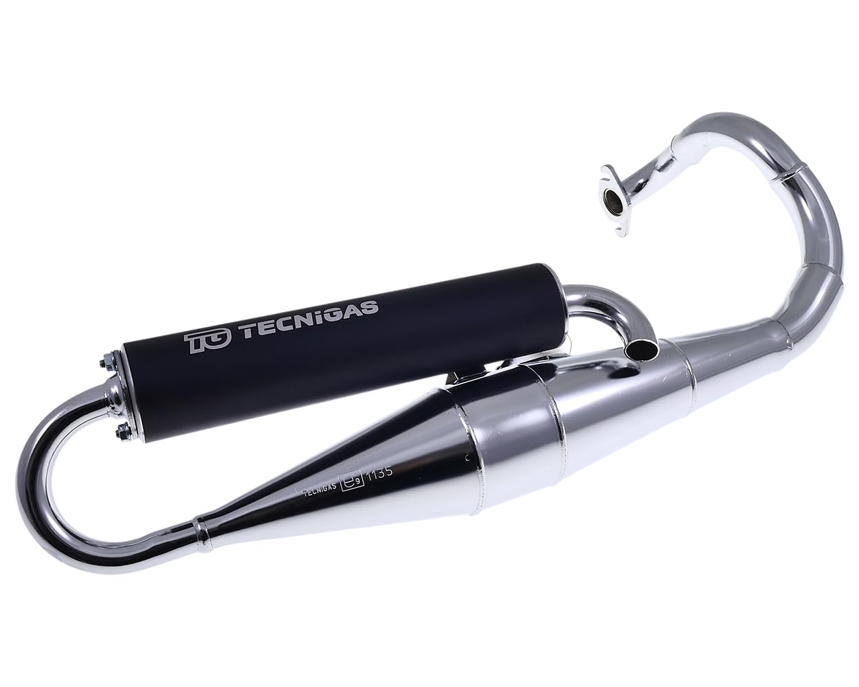 TECNIGAS Auspuff Next-R Chrom kompatibel mit PEUGEOT Speedfight 2 50 AC / LC Typ:S1, Speedfight 2 50 LC 307 WRC (Euro 2) Typ:S