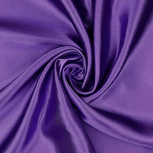 Tissu en polyester satiné liquide violet aspect soie haut de gamme 10 m