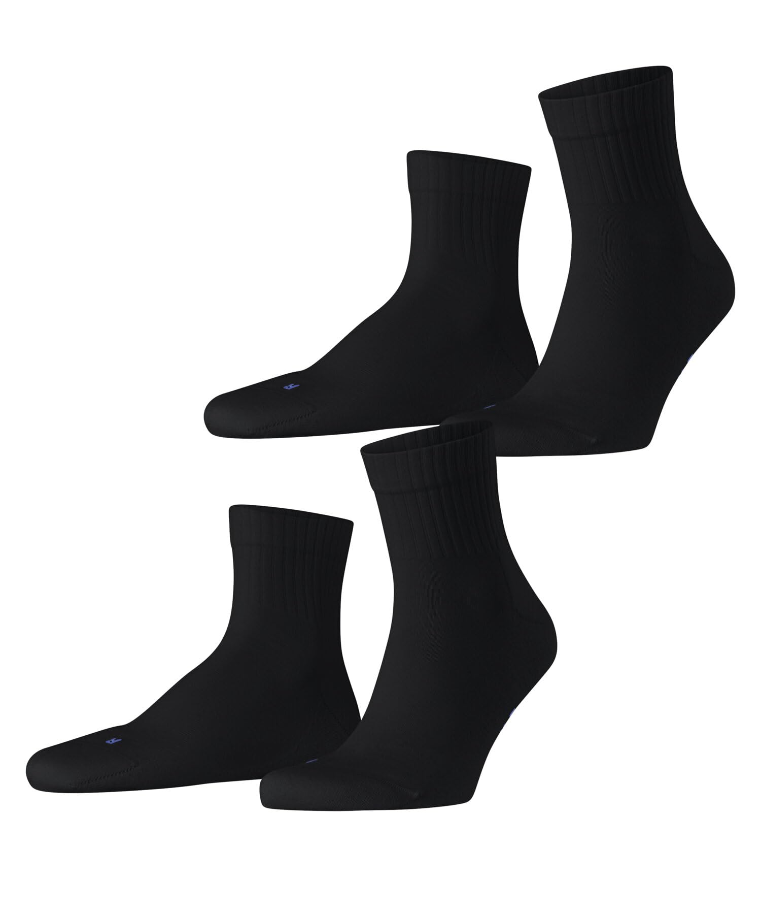 FALKE Unisex Run Rib Short Socks, Black (Black 3000), 3-4