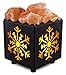 CRYSTAL DECOR Natural Himalayan Salt Lamp in Snowflake Design Metal Basket with Dimmable Cord