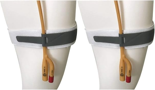 Catheter Securement Retaining Strap with Anti Slip Grip, Catheter Holder Urine Drainage Legband, Urinary Leg Bag Straps 2.50x50 cm / 0.98x19.7 Inch Pack of 2