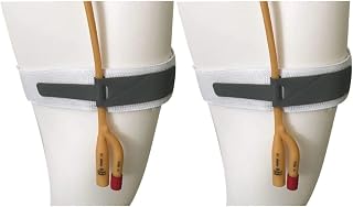 TopMed ETS Catheter Securement Retaining Strap with Anti Slip Grip, Catheter Holder Urine Drainage Legband, Urinary Leg Bag Straps Velcro (3.8x60 cm / 1.50x23.6 Inch) (Pack of 2)