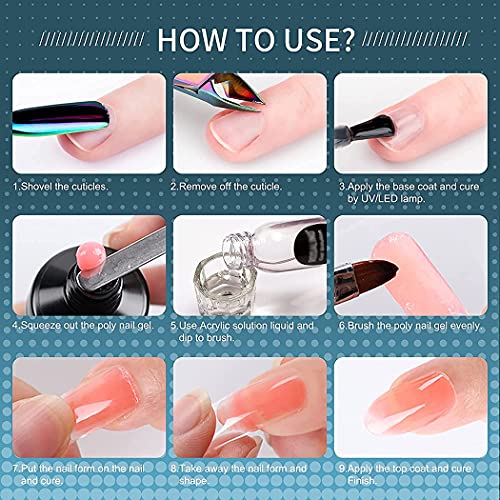 Poly Nagelgel Set 5 Farben 15ml Nagel Gel Design Builder UV Nagelverlängerung Nail Extension – Bild 6
