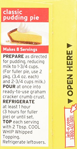Image of Jell-O Instant Pudding & Pie Filling Mix, Lemon Flavored, Fat Free, Quick & Easy Dessert, 3.4 oz (Pack of 4)