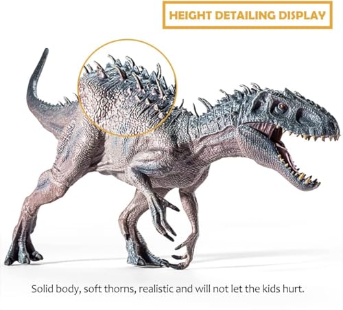 Image of Realistic T Rex Dinosaur Animal Figure for Kids Real Textured Dinosaurs Toy (Gray Indominus (25F))